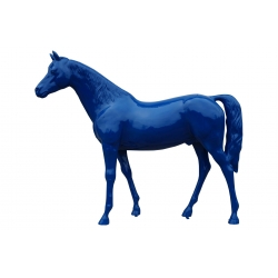 Koń niebieski C395R Koń - niebieski, bialy, czerwony, wysoki połysk H185x230cm